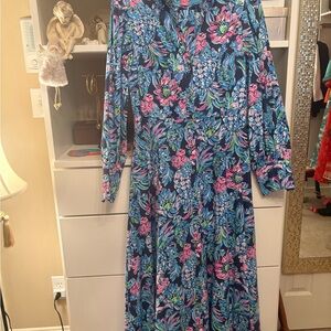 Lilly Pulitzer Vibrant Floral Long Sleeve Dress